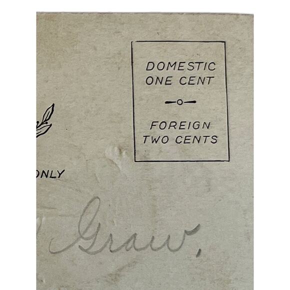 Antique Early 1900s Ephemera Easter Greetings Postcard Bunny Rabbits Pansies SEE - Picture 7 of 8